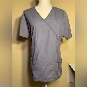 EUC Scrub Top: SB Scrubs Top, Faux Wrap, V-Neck, Relaxed Fit